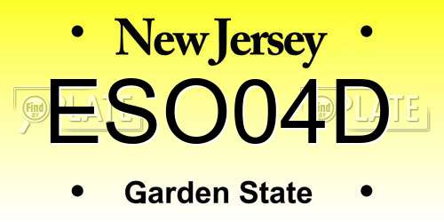 ESO04D New Jersey License Plate