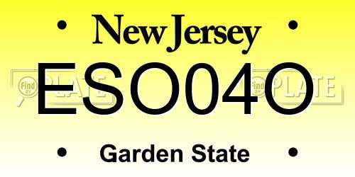 ESO04O New Jersey License Plate