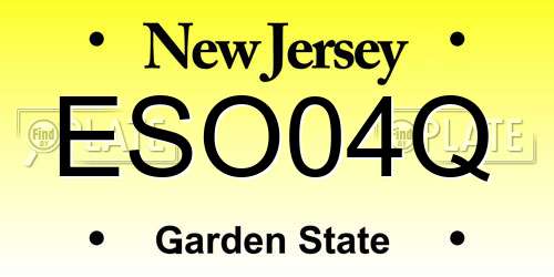 ESO04Q New Jersey License Plate