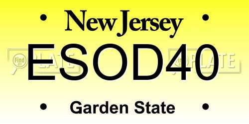 ESOD40 New Jersey License Plate