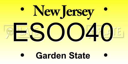 ESOO40 New Jersey License Plate