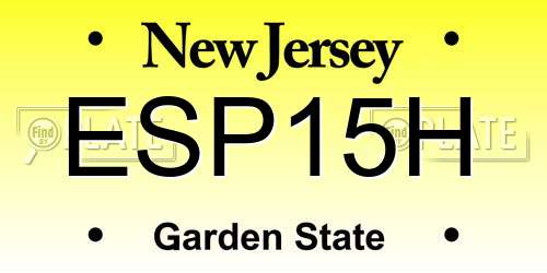 ESP15H New Jersey License Plate