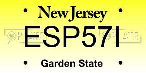 ESP57I New Jersey License Plate