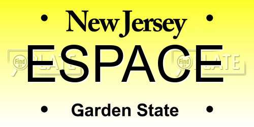 ESPACE New Jersey License Plate