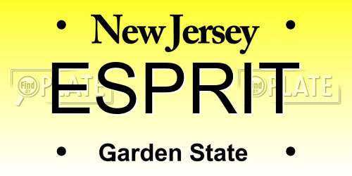 ESPRIT New Jersey License Plate