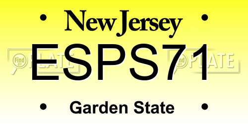 ESPS71 New Jersey License Plate