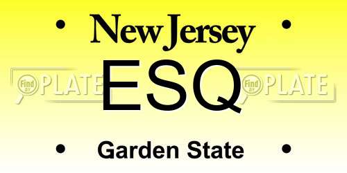 ESQ New Jersey License Plate