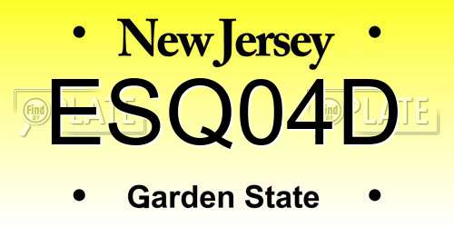 ESQ04D New Jersey License Plate