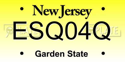 ESQ04Q New Jersey License Plate