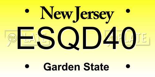 ESQD40 New Jersey License Plate