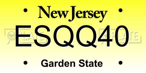 ESQQ40 New Jersey License Plate