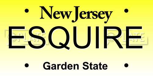 ESQUIRE New Jersey License Plate
