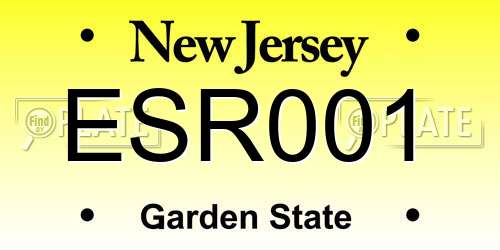 ESR001 New Jersey License Plate