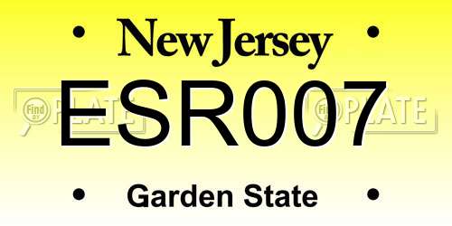 ESR007 New Jersey License Plate