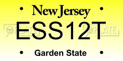 ESS12T New Jersey License Plate
