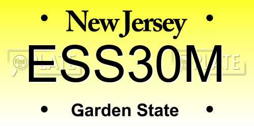 ESS30M New Jersey License Plate