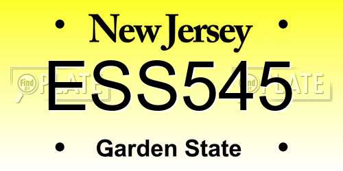 ESS545 New Jersey License Plate