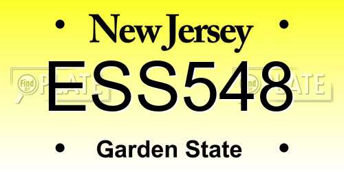 ESS548 New Jersey License Plate