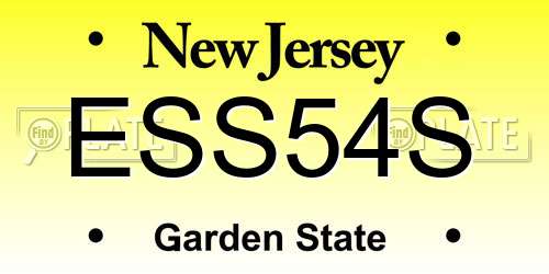 ESS54S New Jersey License Plate