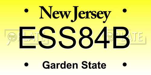 ESS84B New Jersey License Plate
