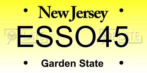 ESSO45 New Jersey License Plate