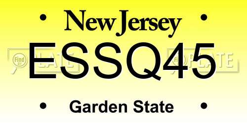 ESSQ45 New Jersey License Plate