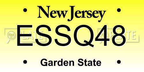 ESSQ48 New Jersey License Plate