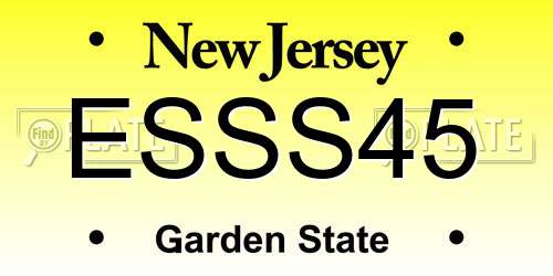 ESSS45 New Jersey License Plate