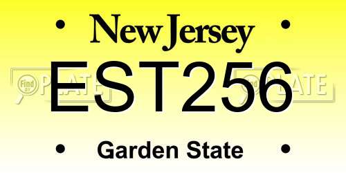 EST256 New Jersey License Plate