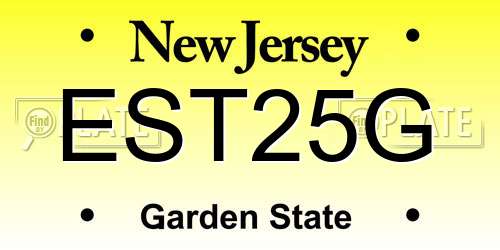 EST25G New Jersey License Plate