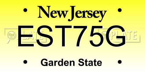 EST75G New Jersey License Plate