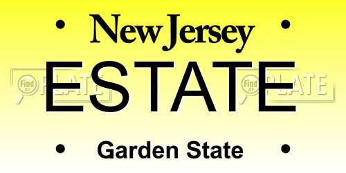 ESTATE New Jersey License Plate