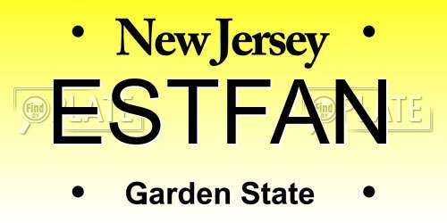 ESTFAN New Jersey License Plate