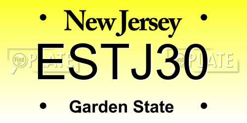 ESTJ30 New Jersey License Plate