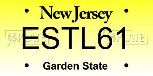 ESTL61 New Jersey License Plate