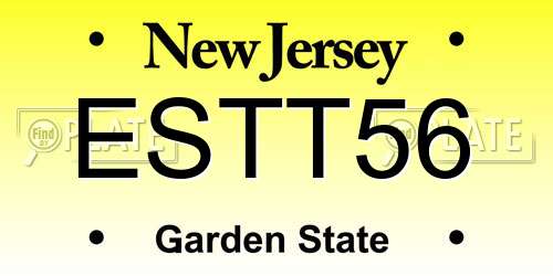 ESTT56 New Jersey License Plate