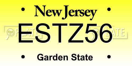 ESTZ56 New Jersey License Plate
