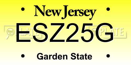 ESZ25G New Jersey License Plate