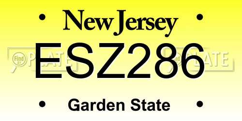 ESZ286 New Jersey License Plate