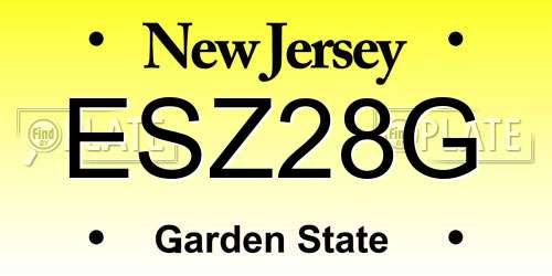 ESZ28G New Jersey License Plate
