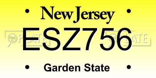 ESZ756 New Jersey License Plate