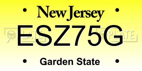 ESZ75G New Jersey License Plate