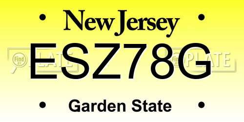 ESZ78G New Jersey License Plate