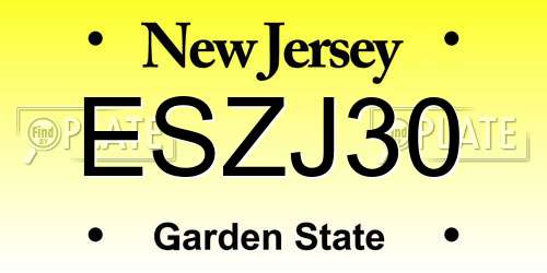 ESZJ30 New Jersey License Plate