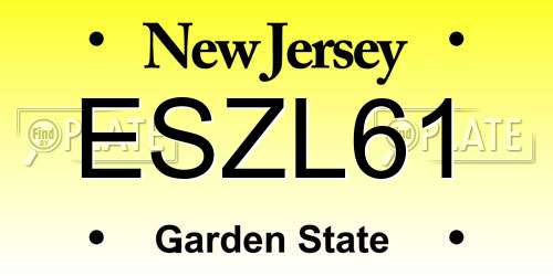 ESZL61 New Jersey License Plate