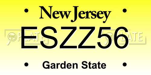 ESZZ56 New Jersey License Plate