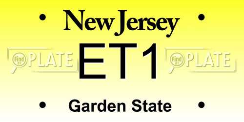 ET1 New Jersey License Plate