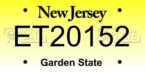 ET20152 New Jersey License Plate