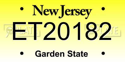 ET20182 New Jersey License Plate