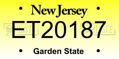 ET20187 New Jersey License Plate